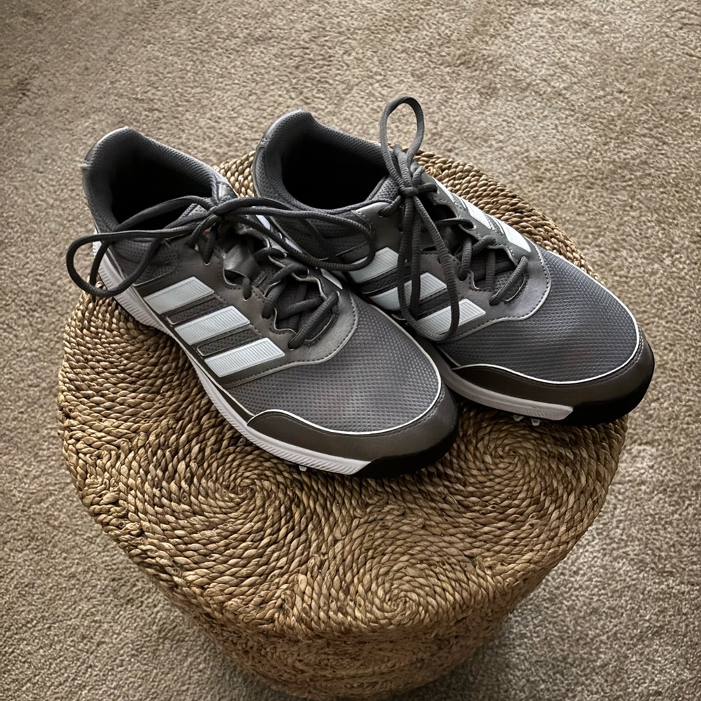 Adidas Tech Response Gray and White Golf Sneakers with spikes- Men’s size 9